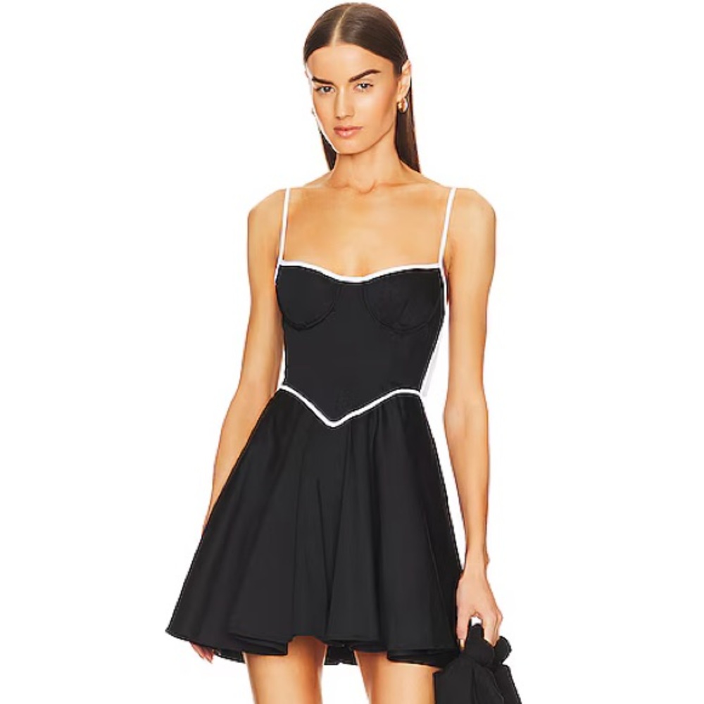 HELSA Stretch Sateen Corset Dress - Size Small